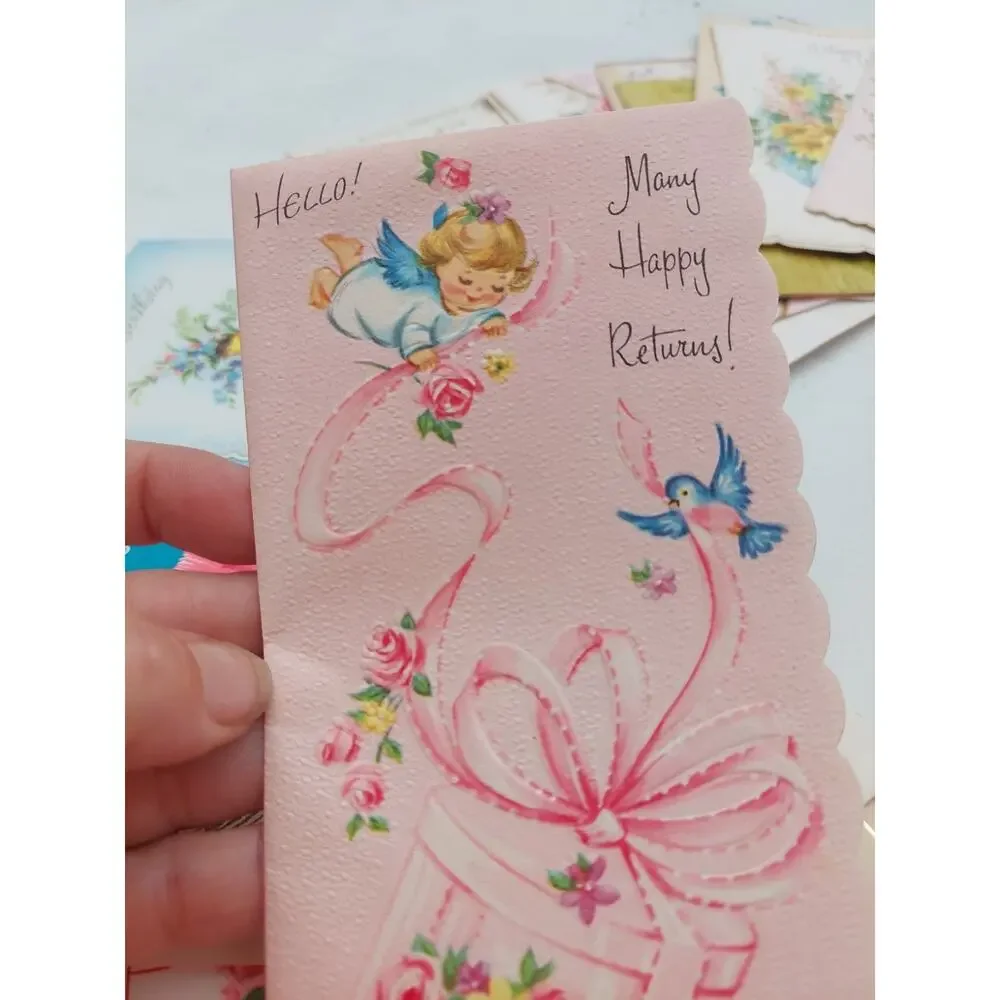 52 Vintage Ephemera Greeting Cards Grannycore Floral Lot Junk Journal Crafts